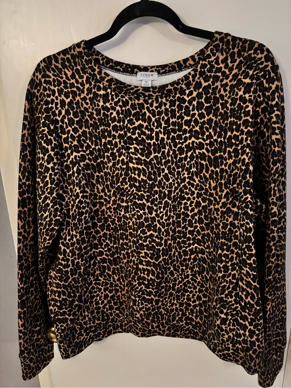 J Crew Animal Print knit Top-Size XL EUC